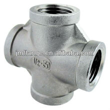 Stainless steel high pressure threaded cross